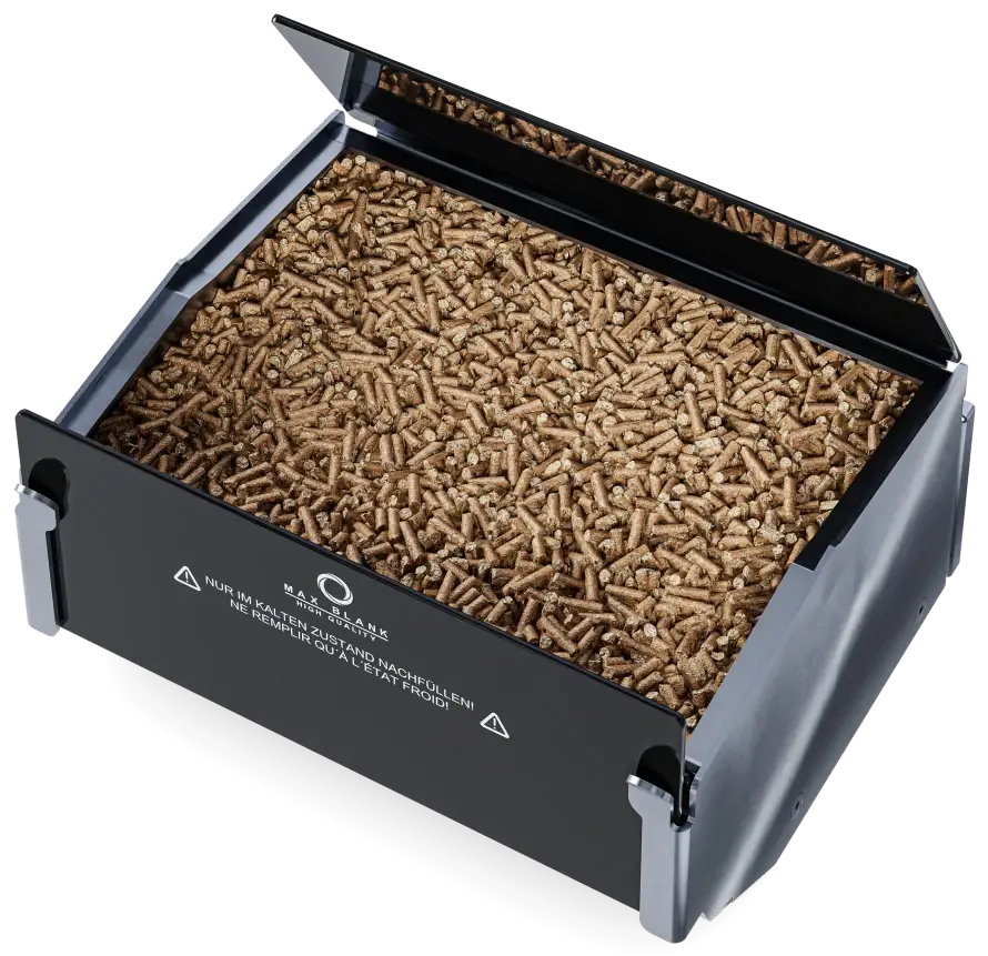 Max Blank Pellet-Systemeinsatz KO2 XL, mit Holzpellets gefüllt